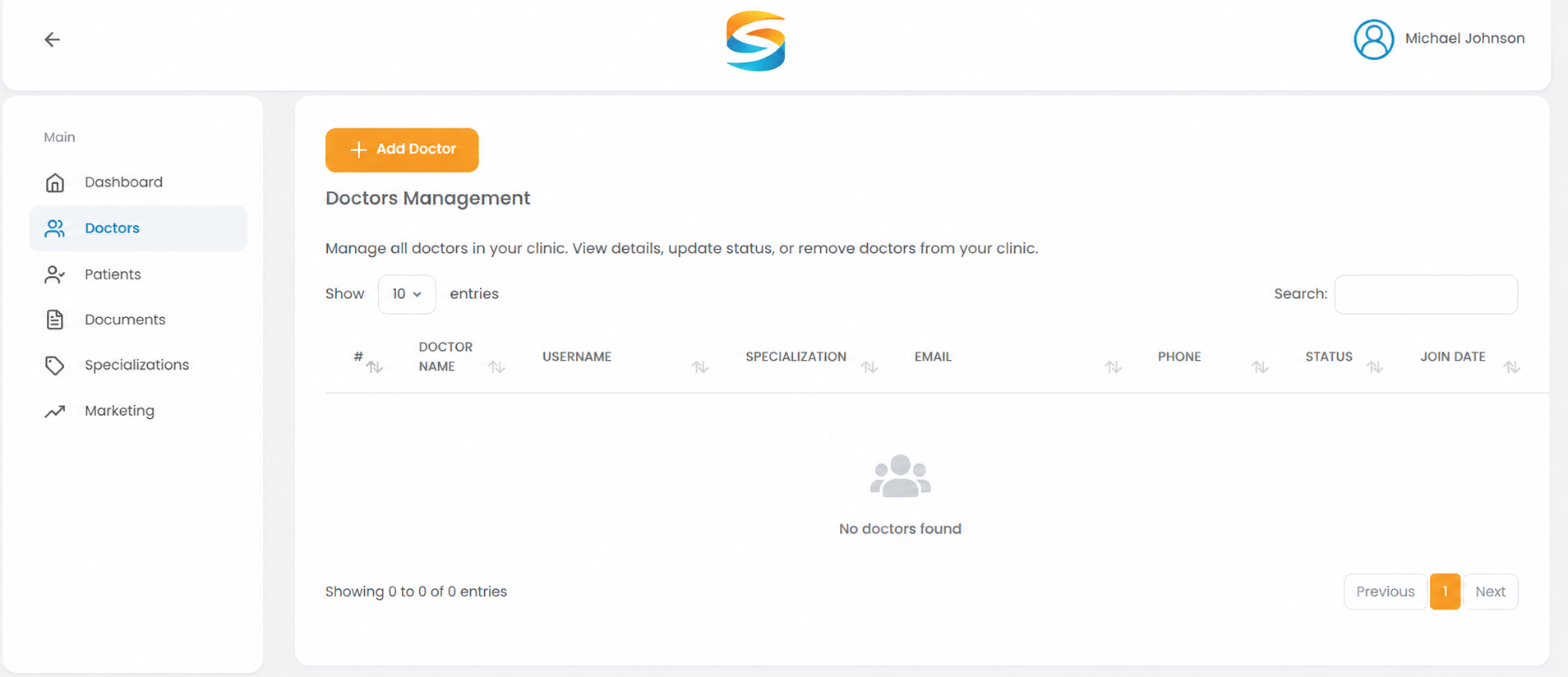 Add Doctor form - top section