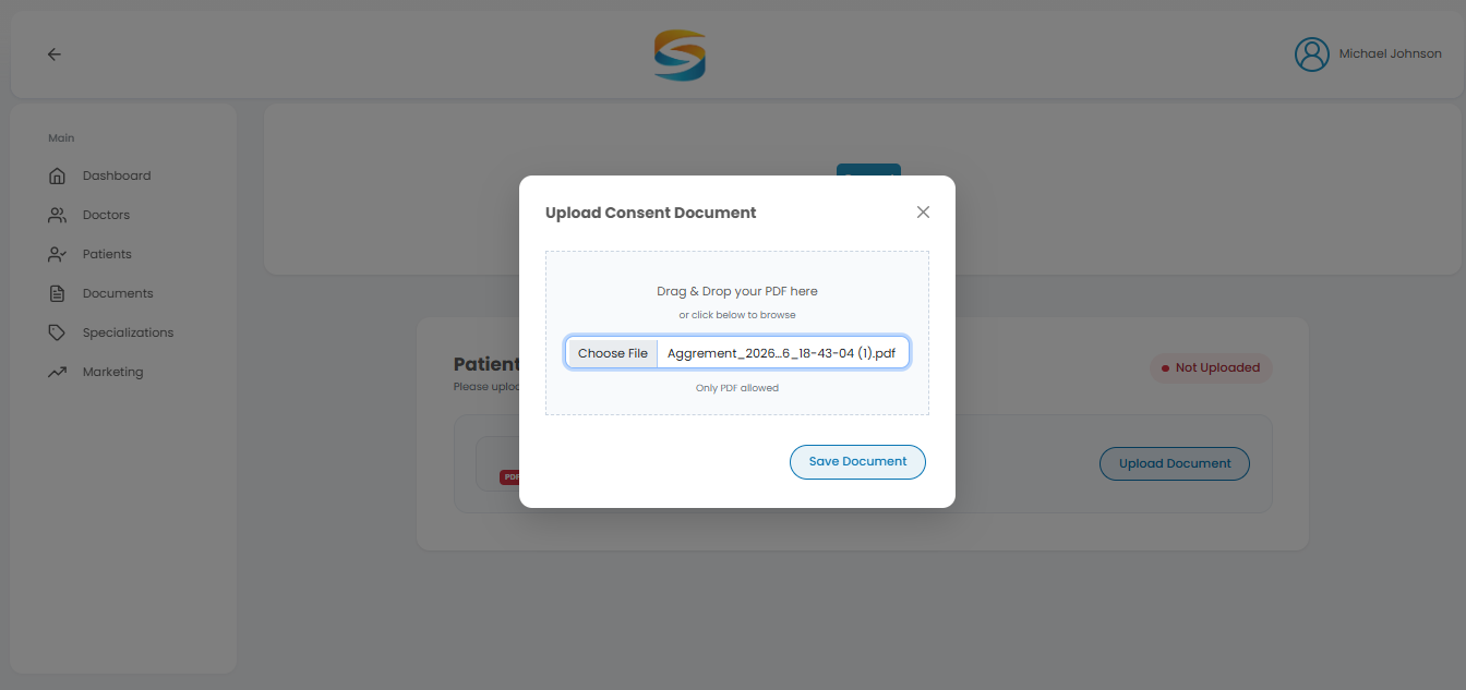 Consent document file selection
