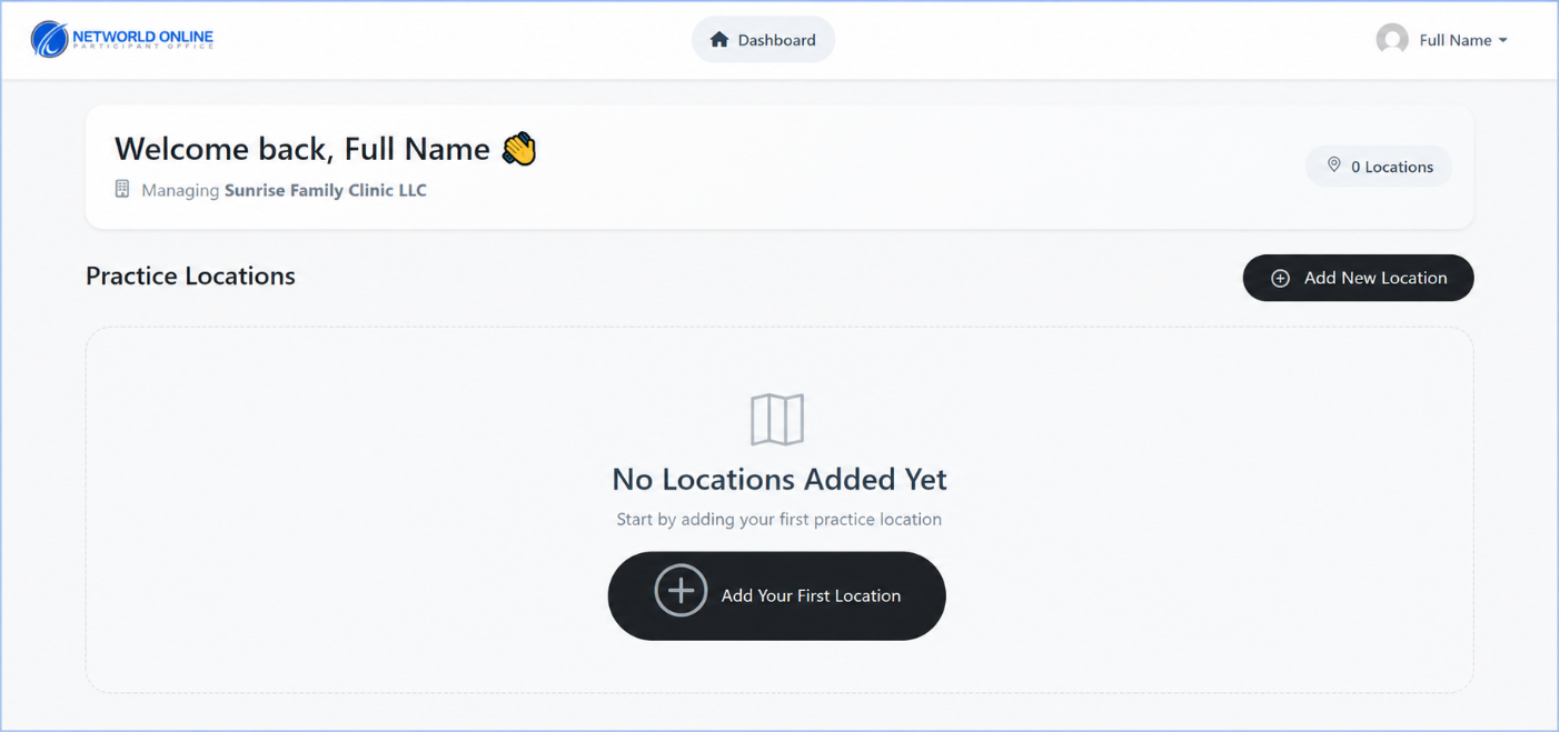 Dashboard Main Overview Page