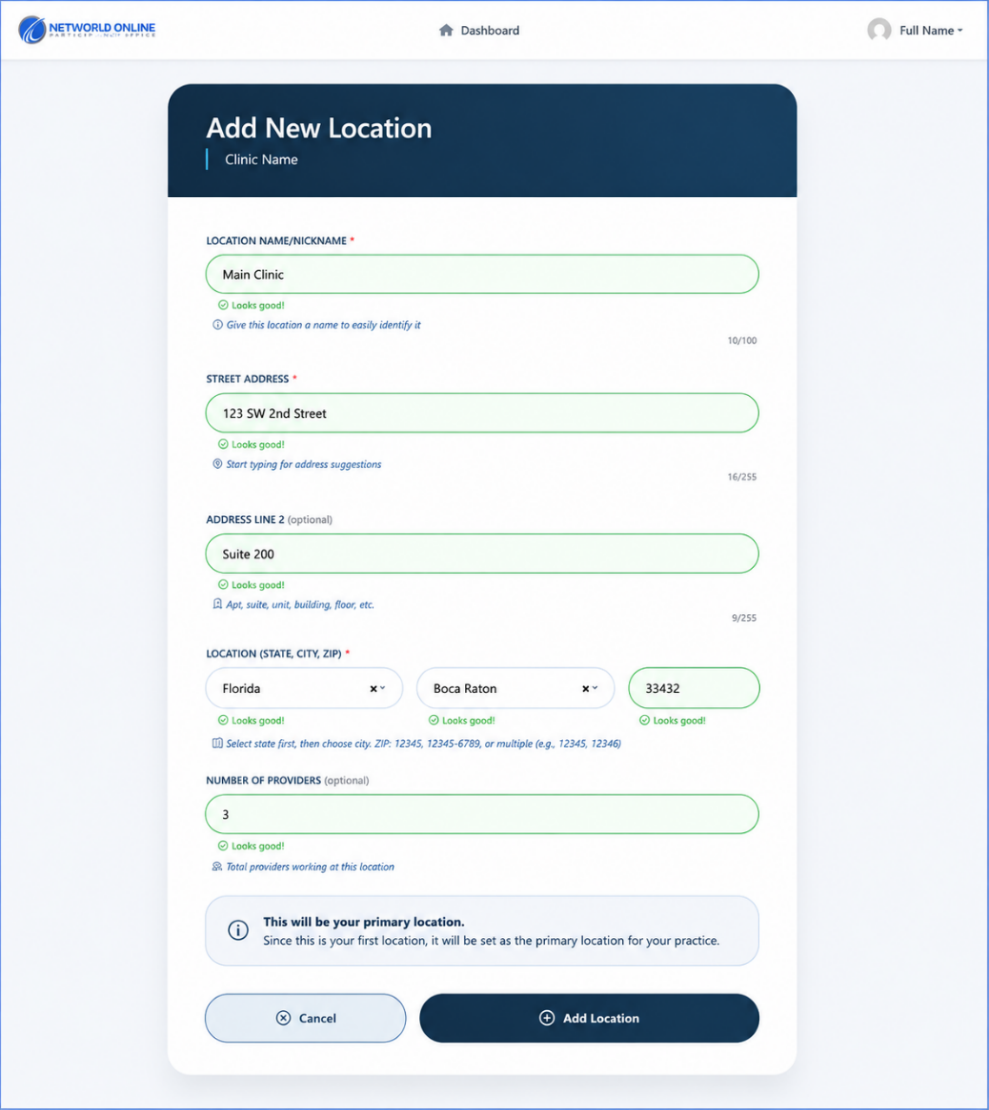 Edit Location Update Form