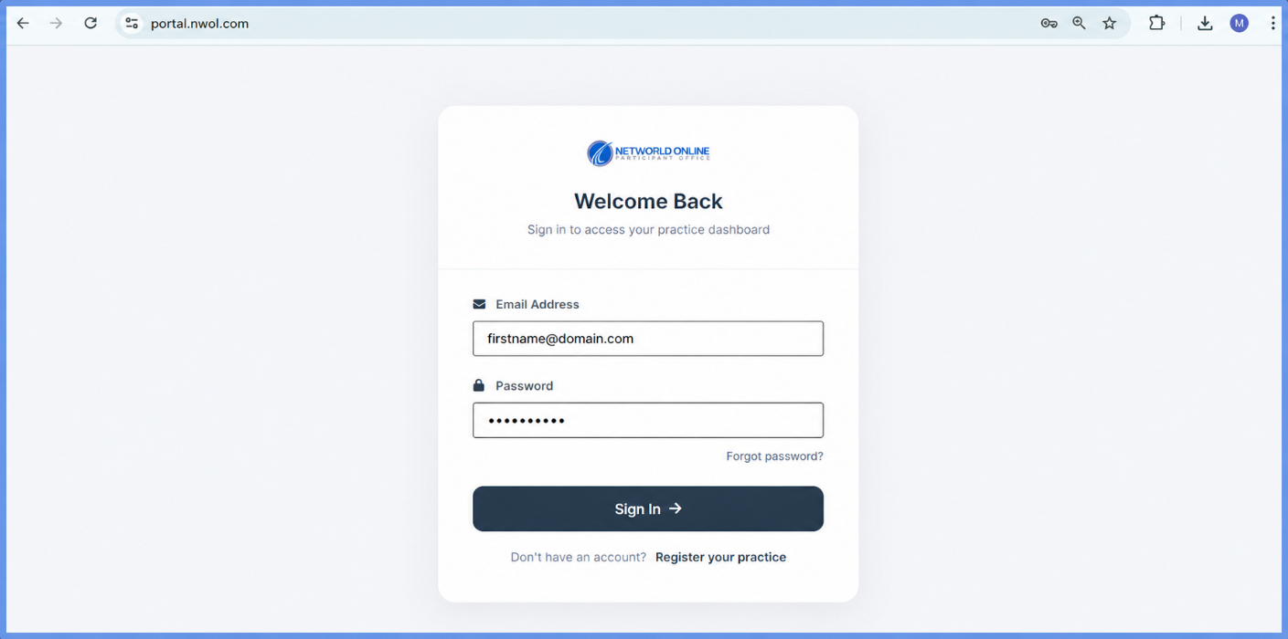 NWOL Portal Sign In Page